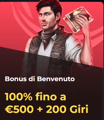 Bonus di benvenuto 100 fino a 500 200 giri